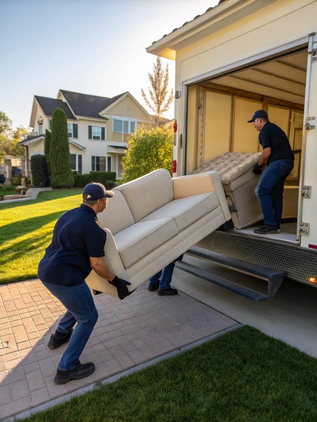 A photo of San Diego Junk Removal team carefully removing old furniture from a home, emphasizing their attention to detail and customer care.